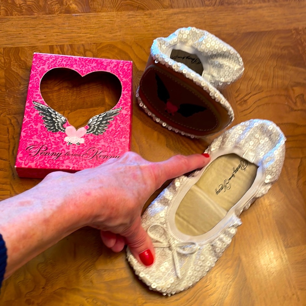 Beautiful white embellished ballet flats